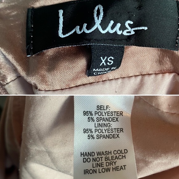 Lulus Dreams Come True Satin Ruffled Mini Dress True Barbiecore Rose Pink Sz XS - Picture 11 of 11